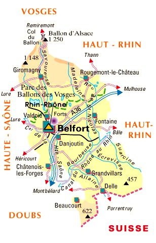 Carte du Territoire de Belfort