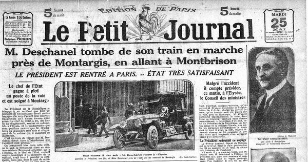 Paul Deschanel tombe du train – Une du Petit Journal