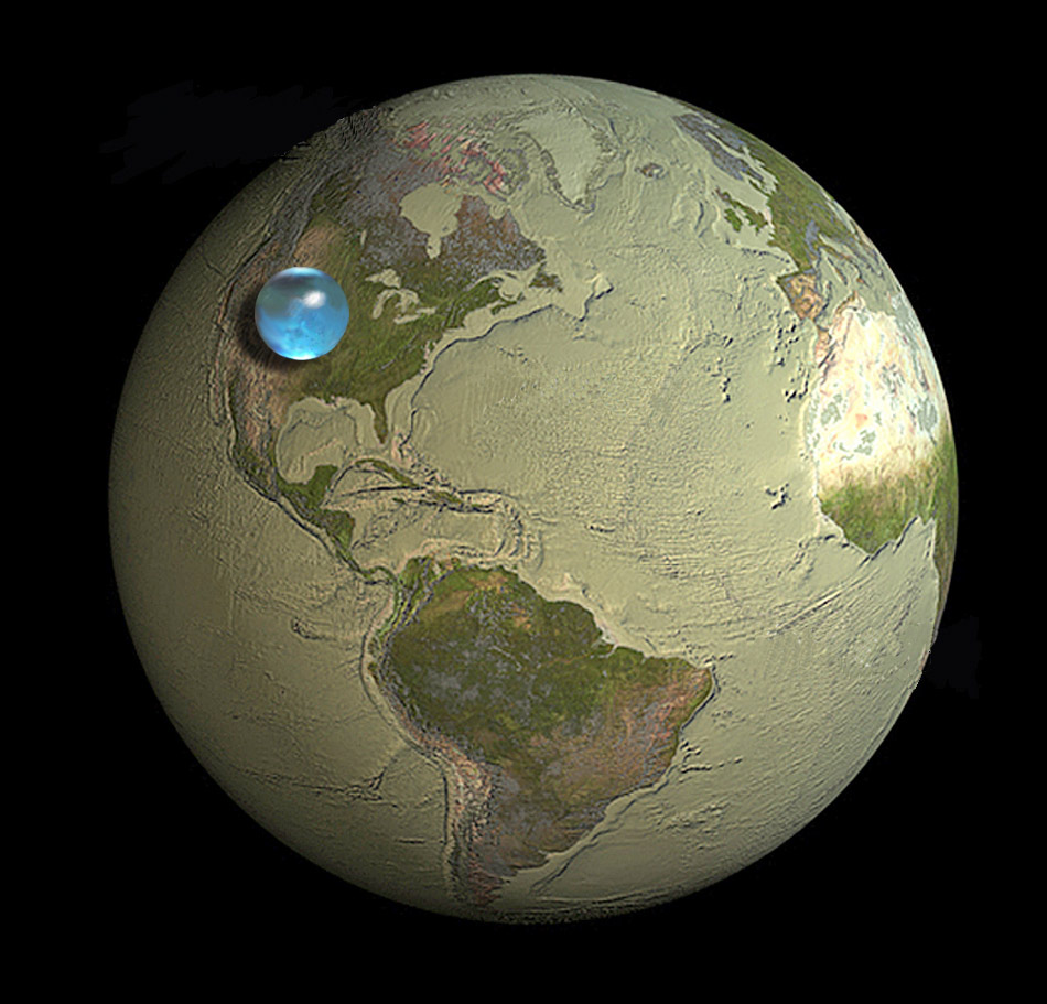 Si toute l'eau de la Terre était regroupée en une bulle unique… 