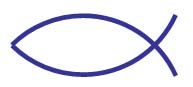 La représentation d'un poisson (ichthus) en forme simplifiée
