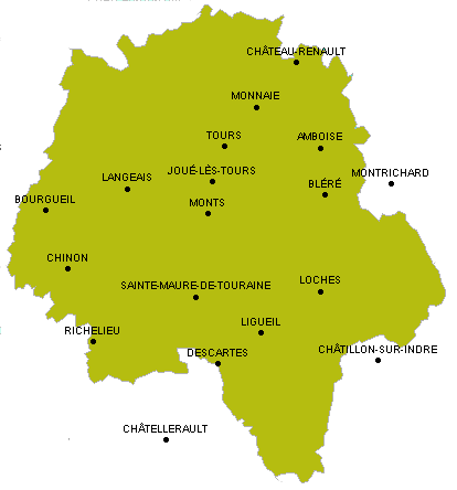 Carte de l'Indre-et-Loire