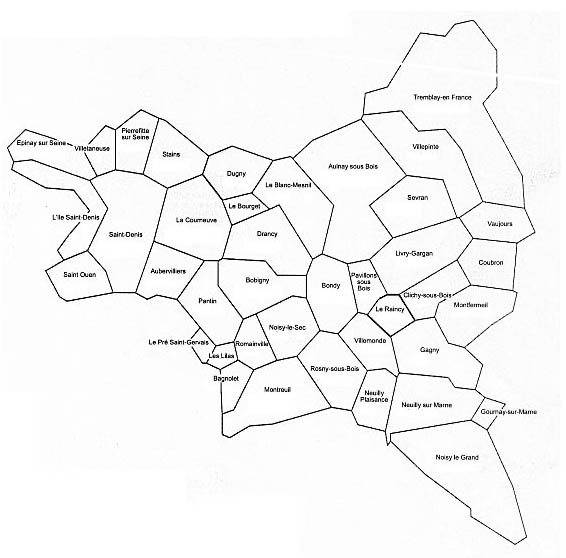 Carte de la Seine-Saint-Denis