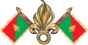 Emblème de la légion : fanion et grenades. 