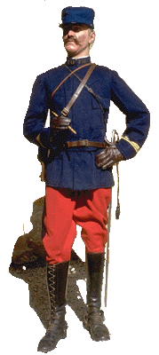 Uniforme des soldats français, au pantalon pourpre