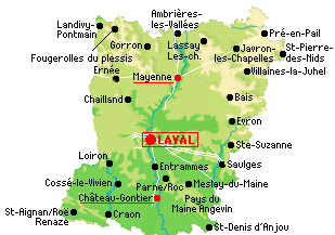 Carte de la Mayenne