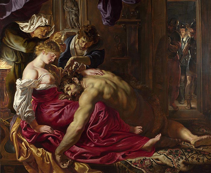Dalila coupant les cheveux de Samson, Rubens, 1610