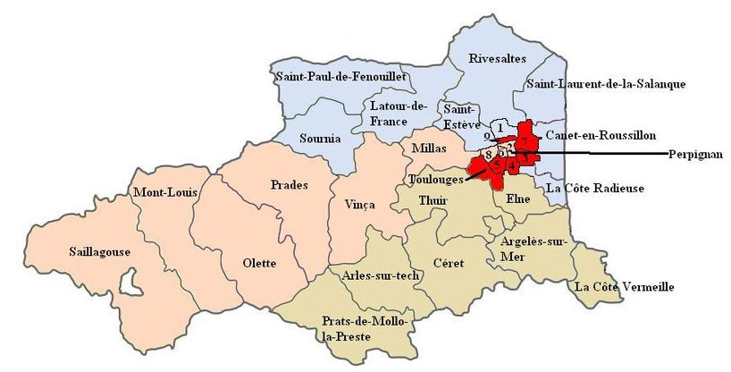 Carte des Pyrénées-Orientales