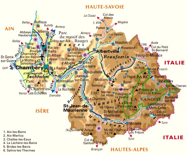 Carte de la Savoie