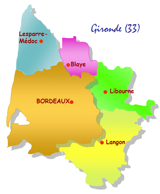 Carte de la Gironde