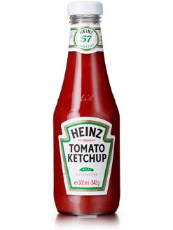 Ladite bouteille de ketchup