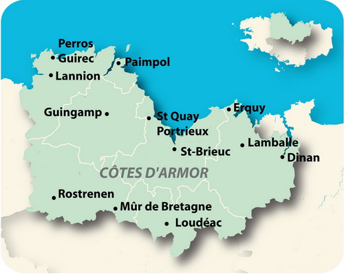 Carte des Côtes-d'Armor