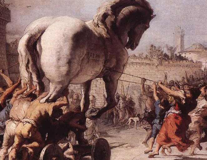 La Procession du cheval dans Troie, par Tiepolo (XVIIIè siècle)