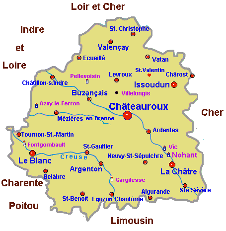 Carte de l'Indre