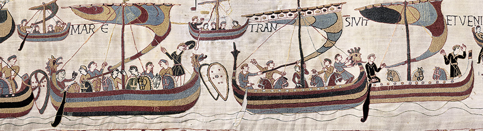 la tapisserie de Bayeux, détails sur des bateaux