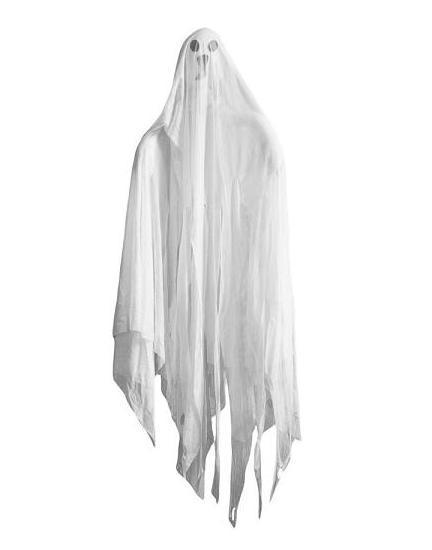 Animation d'un drap blanc en forme de fantôme. 