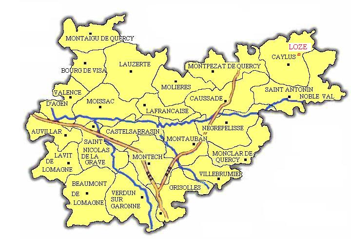 Carte du Tarn-et-Garonne