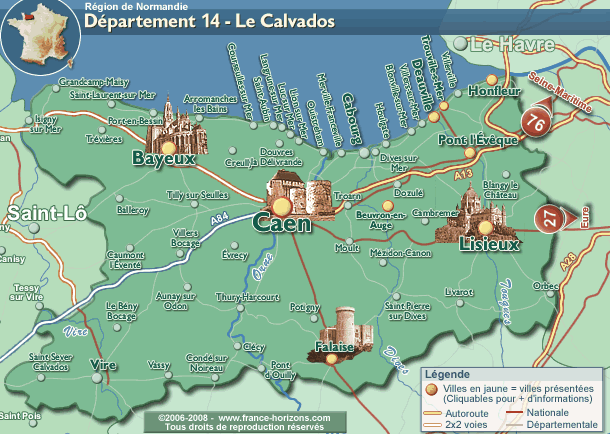 Carte du Calvados