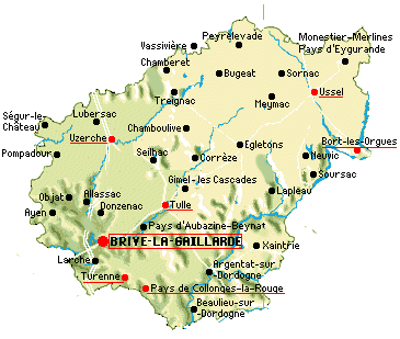 Carte de la Corrèze