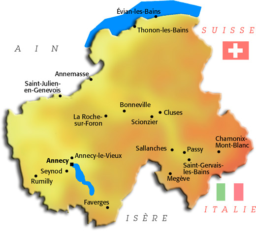Carte de la Haute-Savoie