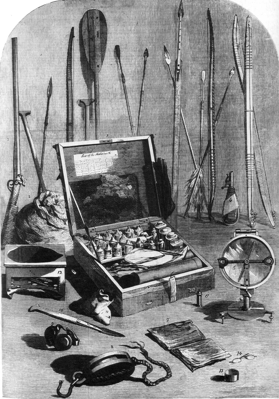 Reliques de l'expédition dans un journal britannique. 