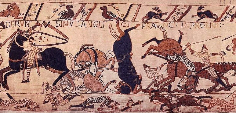 La tapisserie de Bayeux, détail de la Bataille d'Hastings